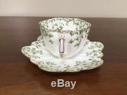 Wileman & Co Shelley GREEN IVY Demitasse Cup & Saucer c. 1889 Set of 6