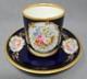 William Lycott Cobalt And Floral Demitasse Cup & Saucer