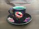 William Moorcroft Demitasse Cup And Saucer 1929-1949 Poppy Pattern