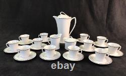 Wintering Demitasse Service for 12 Coffee Pot Cups Saucers Creamer Sugar Germany