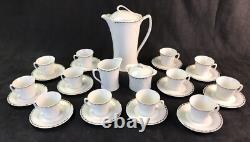 Wintering Demitasse Service for 12 Coffee Pot Cups Saucers Creamer Sugar Germany