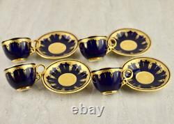 X4 Antique C. 1880 Victorian Coalport demitasse cups & saucers by Tiffany & Co