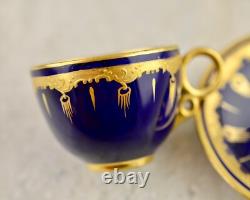 X4 Antique C. 1880 Victorian Coalport demitasse cups & saucers by Tiffany & Co