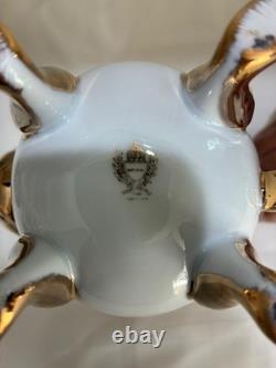 Yau Shing Laurel Shield porcelain demitasse coffee/tea set 12 cups and saucers