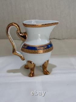 Yau Shing Laurel Shield porcelain demitasse coffee/tea set 12 cups and saucers