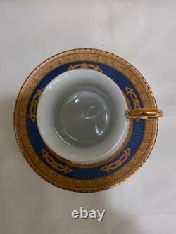 Yau Shing Laurel Shield porcelain demitasse coffee/tea set 12 cups and saucers