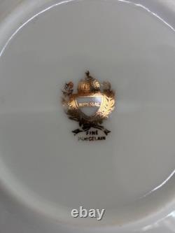 Yau Shing Laurel Shield porcelain demitasse coffee/tea set 12 cups and saucers