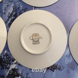 Yedi Butterfly Filigree Rim Demitasse Espresso Cup & Saucer A Set Of 6 NIB
