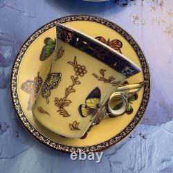 Yedi Butterfly Filigree Rim Demitasse Espresso Cup & Saucer A Set Of 6 NIB