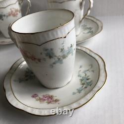 Z S & C Bavaria Demitasse Cup & Saucer Set Of 5 Pink Blue Floral Orleans ZSC60