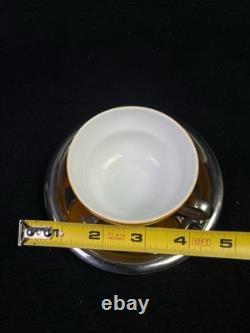 Zani Tulipano MCM Espresso Demitasse Set 6 Stainless Steel & Porcelain Cups